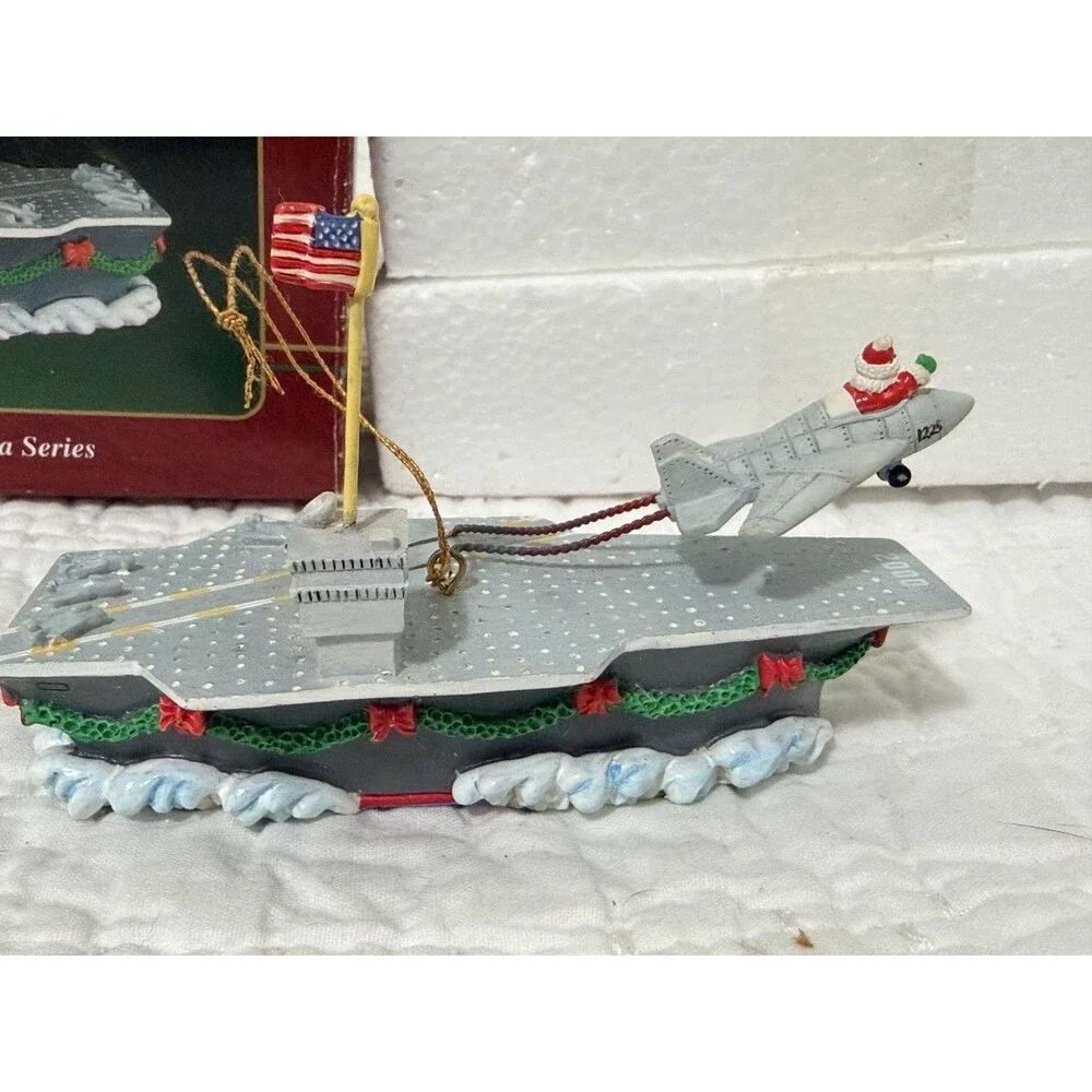 Rare 2000 American Greeting Fifth in Series Navy Ship Military Santa Ornament